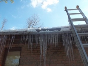 ice on roof and gutters